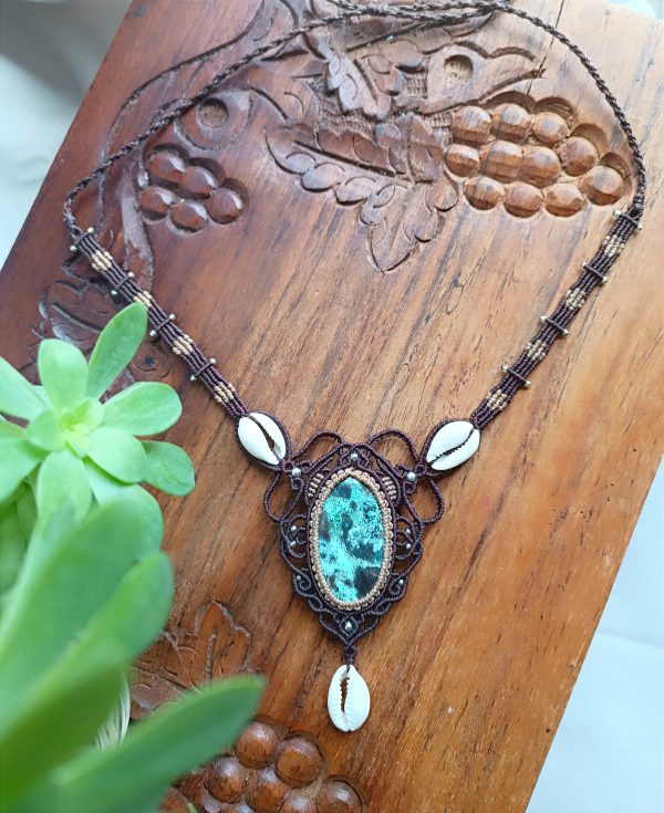 Collier azurite et cauris – Image 2