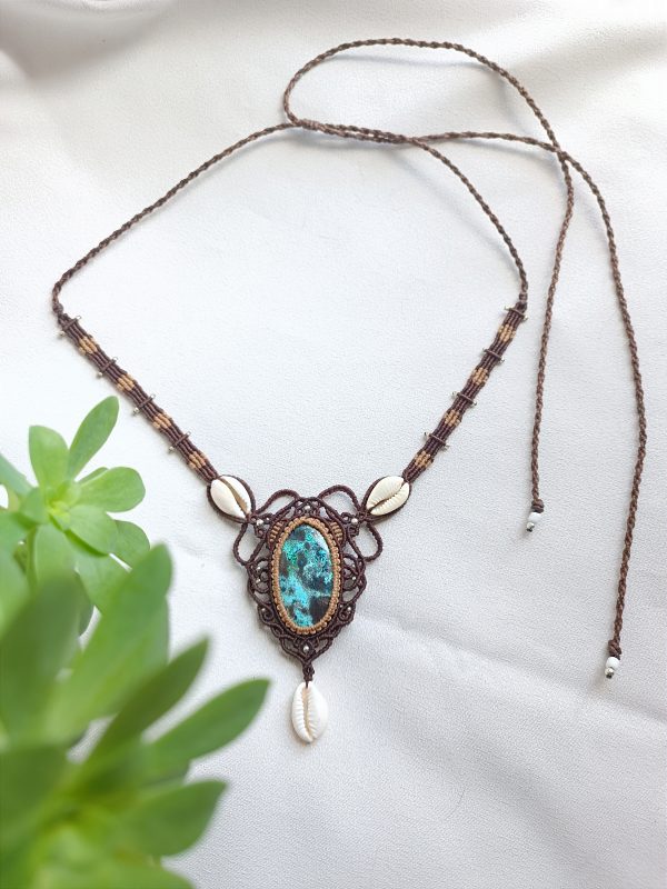 Collier azurite et cauris – Image 3