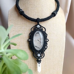 Collier quartz tourmaline