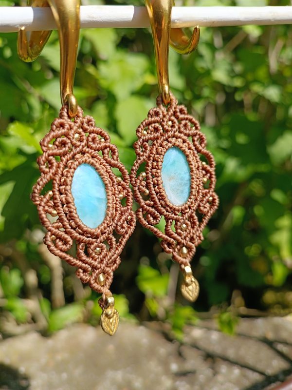 Boucles d'oreilles écarteurs larimar – Image 4