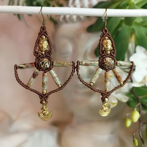 Boucles d'oreilles bouddha jaspe
