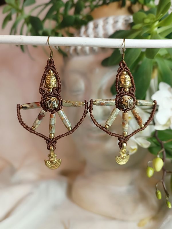Boucles d'oreilles bouddha jaspe