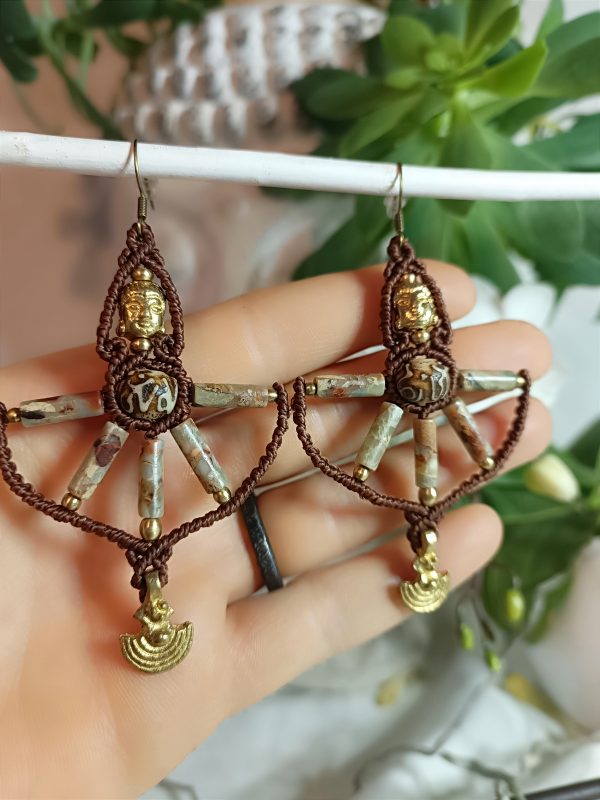 Boucles d'oreilles bouddha jaspe – Image 3
