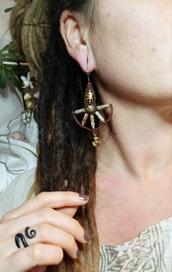 Boucles d'oreilles bouddha jaspe – Image 4