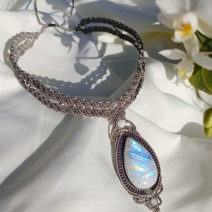 Collier labradorite blanche