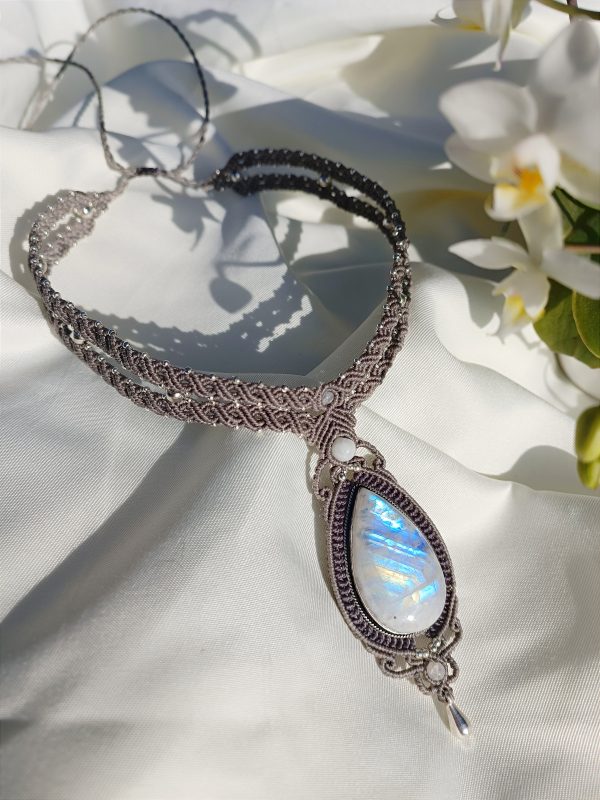 Collier labradorite blanche