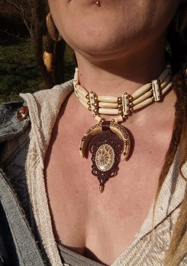 Collier ras-de-cou ammonite fossile – Image 7