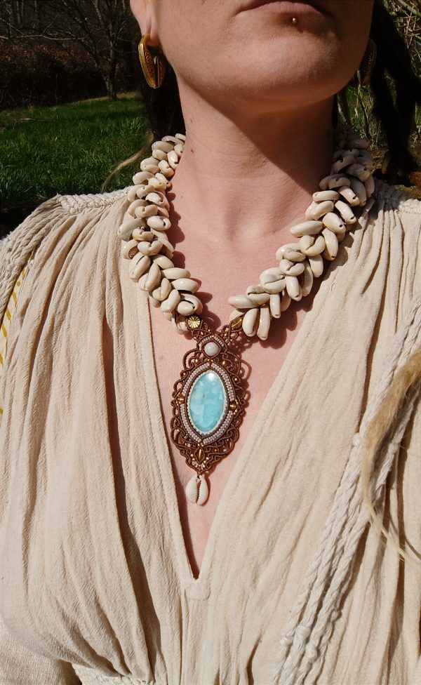 Collier smithsonite et cauris – Image 5