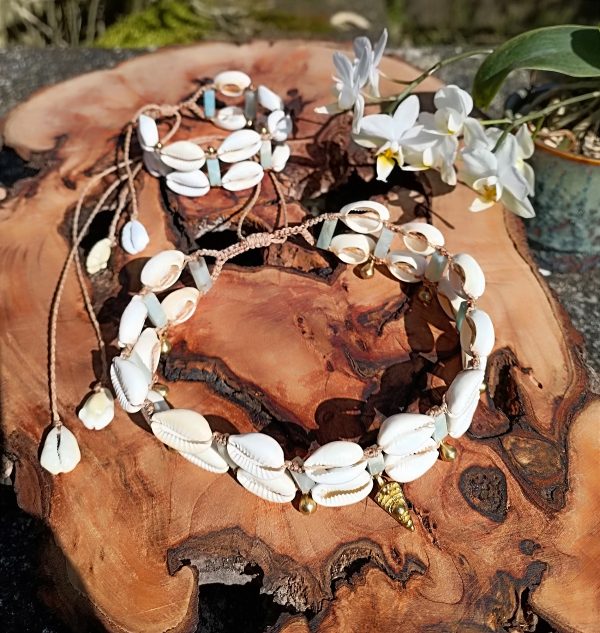 ensemble collier ras de coup et bracelet cauris – Image 7