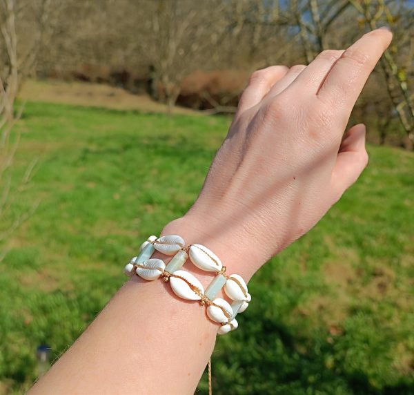 ensemble collier ras de coup et bracelet cauris – Image 5