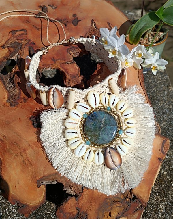 Collier ras de coup labradorite