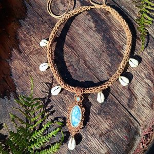 Collier larimar et opale