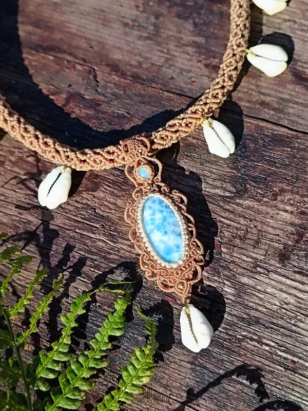 Collier larimar et opale – Image 3